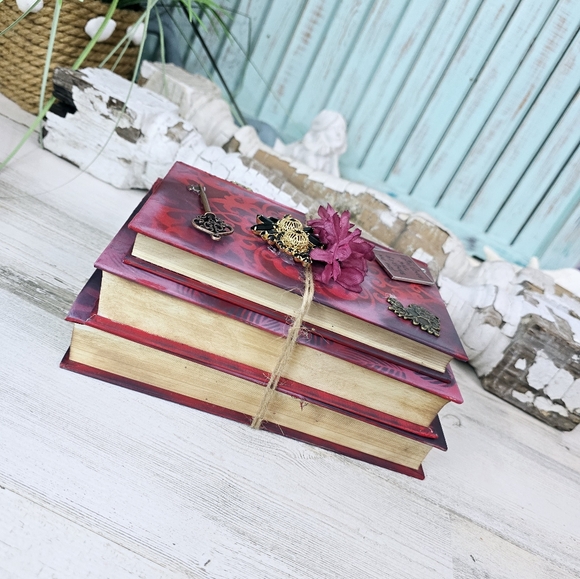 Altered Book Set, Farmhouse Decor,Book Stack, Vintage Books - Picture 7 of 9